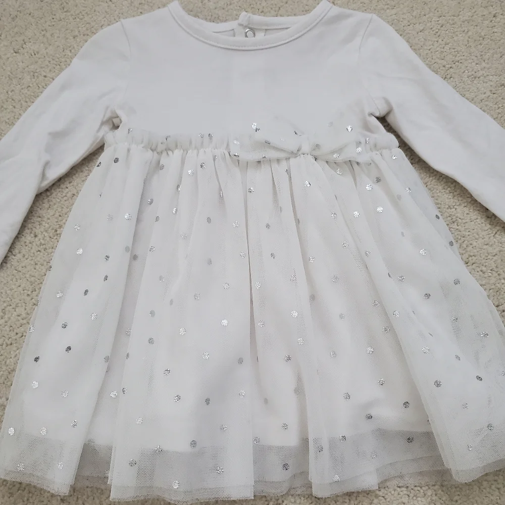 Carter's Baby Girl Long Sleeve Tulle Polka Dot Dress sz6m